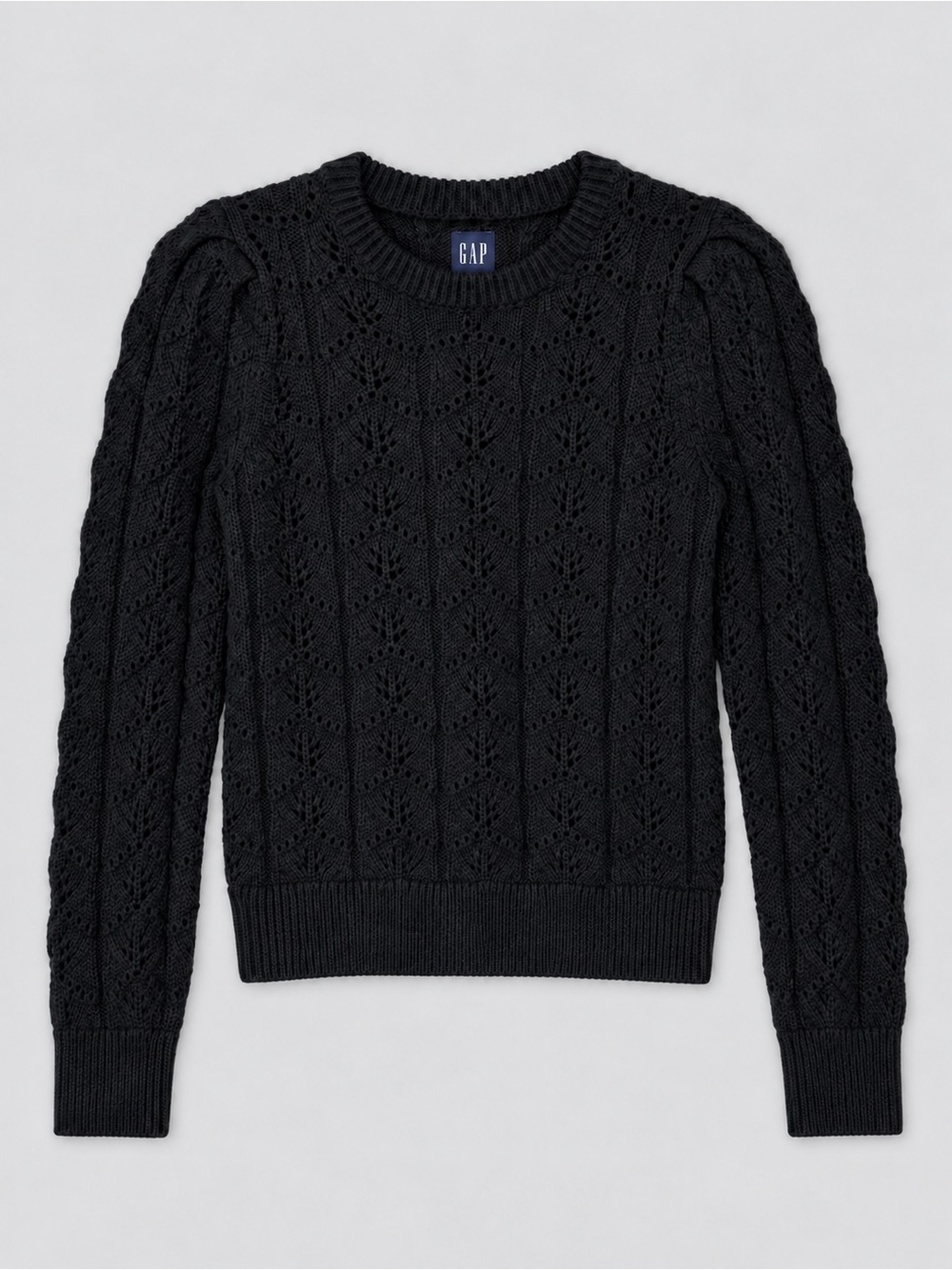 Gap Womens Cable Knit Wool Alpaca Sweater XXS Tennis Preppy Old Money Black New